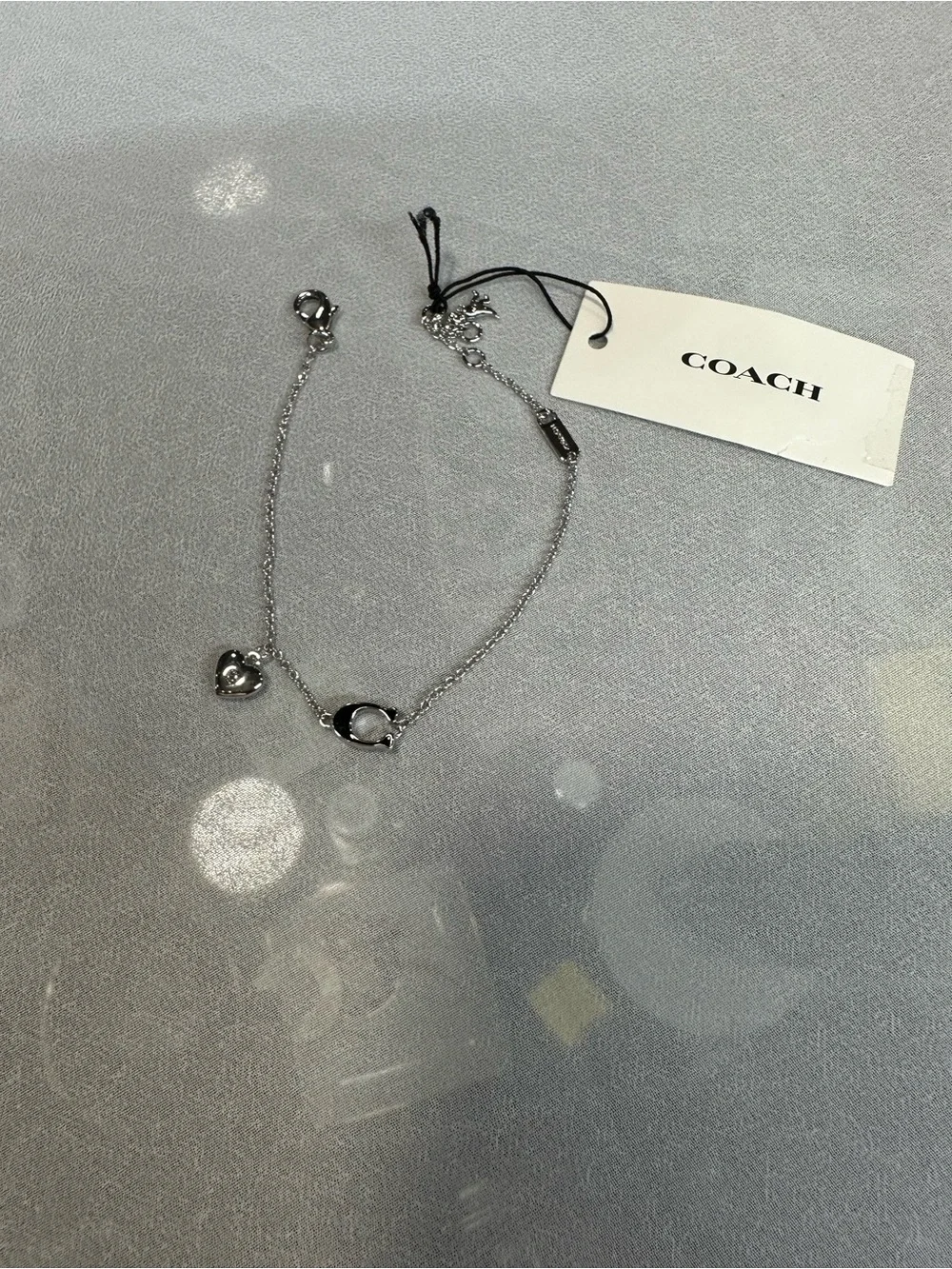 COACH Signature C Heart and Rexy   Strand Line Bracelet.